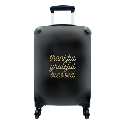 Produktbild von MuchoWow® Koffer Handgepäck Trolley Rollkoffer Kleine Reisekoffer mit 4 Rollen - Zitate - Sprichwörter - Gold - Briefe - Cabin Size < 55x40x23 cm & 55x40x20 cm - Fotokoffer - Kabinenkoffer - Boardgepäck - Reise-Box - Reisekoffer - Reisegepäck - Koffer mit Bild - Trolley für Kinder