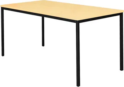 Produktbild von Stahl-Schreibtisch für Unterbaucontainer (310320/310330) 160x80cm Schwarz-Ahorn 310162