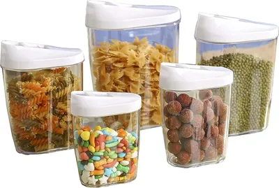 Produktbild von luftdichte, transparente Behälter (1440/960/720/480/300 ml) zur Aufbewahrung von Getreide/Trockenfrüchten