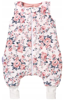 Produktbild von Jukki Babyschlafsack mit Beinen 70 cm, 2,5 TOG – 100% Baumwolle, Reißverschluss, 3–12 Monate – Roses