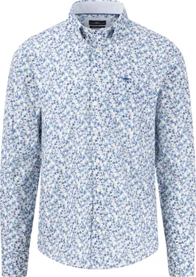 Produktbild von Fynch Hatton Hemd blau Blumenmuster Brusttasche