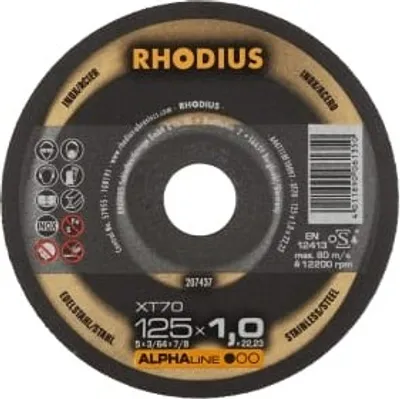 Produktbild von Rhodius Trennscheibe XT 70 125x1,0x22,23mm Edelstahl Alphaline - 207437
