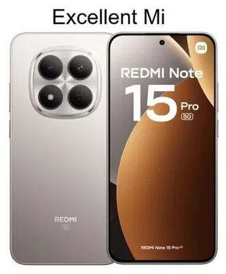 Image de Smartphone Redmi Note 15 Pro 5G, couleur titane, écran AMOLED 6,83 pouces, résolution 1,5K, fréquence de rafraîchissement 120Hz, 12 Go de RAM, 512 Go de stockage, appareil photo 200 MP, IP68, charge rapide 45W