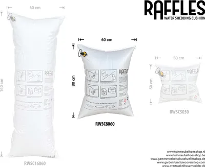 Produktbild von Raffles Covers Aufblasbares Wasserablauf Kissen 80 x 60 cm | Atmungsaktiv | Wasserdicht | UV-beständig | Doppelnähte | Elastischer Kordelzug