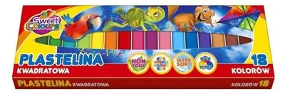 Produktbild von Quadratische Knetmasse, 18 Farben – Sweet Colours