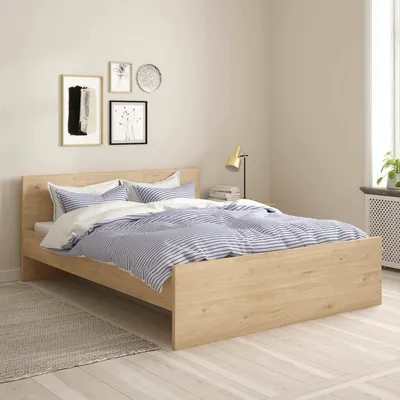 Image de Kaitak - Lit Double, Chêne Marron, Taille Matelas 160x200 cm