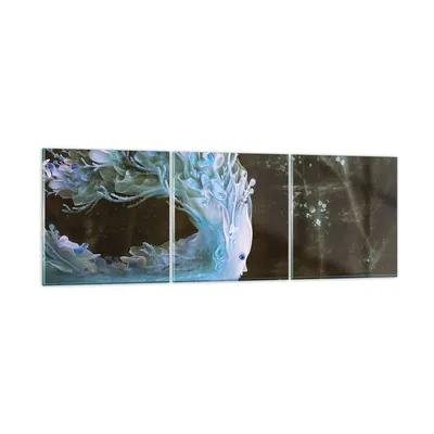 Produktbild von Bilder auf glas - 3 Teile - Monster Kind Fee - 90x30cm - Glasbilder - Wandbilder - Bilder - zum Aufhängen bereit - Wanddekoration aus Glas - Glas Bilder - Wandbild auf Glas - GCA90x30-4712