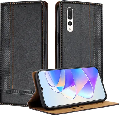 Obrázek produktu pro Pouzdro na mobilní telefon pro Huawei P20 Pro kožené flipové ochranné pouzdro s funkcí stojánku černé