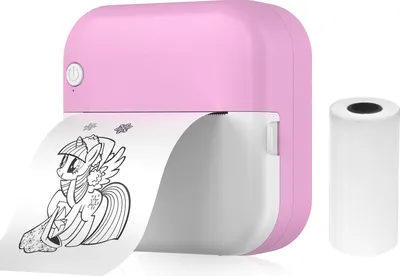 Obrázek produktu pro Mini tiskárna, termotiskárna, Bluetooth fototiskárna pro chytrý telefon s 1 rolí papíru 57 mm, kompatibilní s iOS Android, růžová