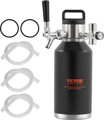 Obrázok produktu pre VEVOR Beer Tapping System Mini Beer Keg Beer Brewer 1.89 L, prenosný tlakový sud Set Dvojvrstvový systém z nehrdzavejúcej ocele Vrstvy Growler Nastaviteľný kohútik 27 ℃, Návrh piva Domáci pivovar Čerstvý a sýtený