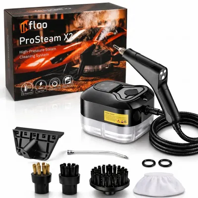 Produktbild von INfloo ProSteam X2 Dampfreiniger 2500W 4,5 bar 1,2L Auto Fugen Küche
