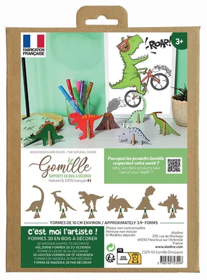 Image de Gomille Dinosaure kit de bricolage - Figurines en MDF à décorer