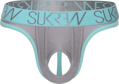 Image de SUKREW - Sous-vêtement String Hommes - U-Style Classic Thong Silver Sparkle - 1x Taille XXL