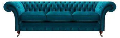 Produktbild von Wohnzimmer Luxus Dreisitzer Sofa Couch Chesterfield Stoff Polstersofa
