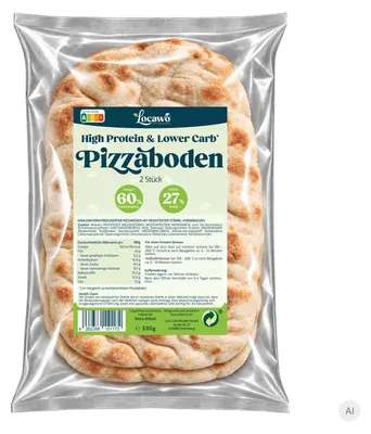 Produktbild von Locawo High Protein Low Carb Pizzaboden | Pizzabasis | Pinsaboden | vorgebacken 2 x 165g (330g)
