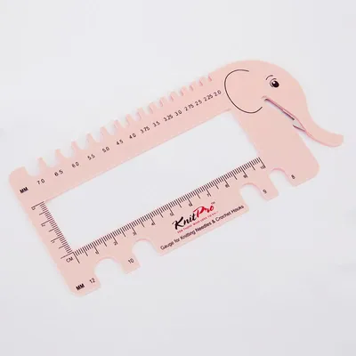 Produktbild von Knitpro-Stricknadel-Dickenmesser „Elefant“ in Rosa