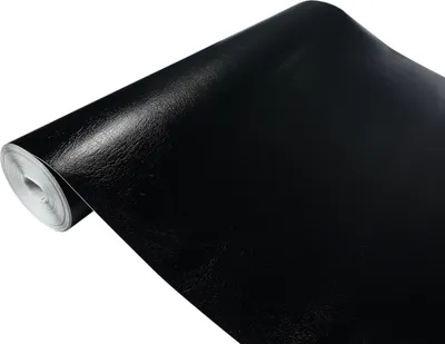 Produktbild von Klebefolie Möbel 45x490 cm - Leder Schwarz - Selbstklebende Möbelfolie im Deko-Stil - Klebefolie für Möbel ideal für Küche, Bad und DIY Projekte