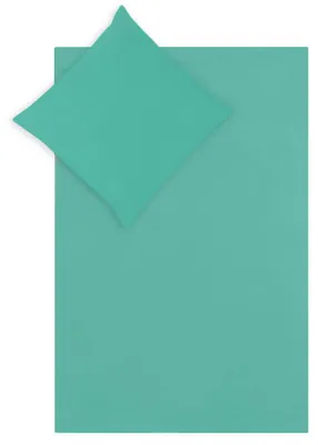 Produktbild von Bettwäsche Bettgarnitur Bettbezug 100% Baumwolle 135x200 155x220 200x200 200x220, Farbe:Türkis, Grösse:2tlg. 155 x 220 cm