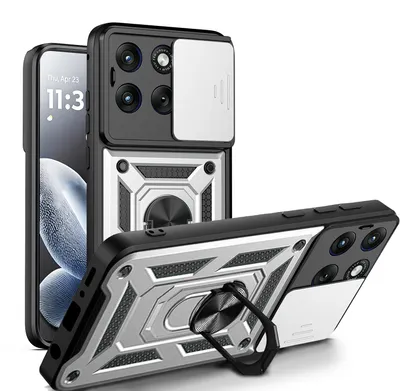 Produktbild von Outdoor Hülle für Motorola Edge 70 Fusion Kameraschutz Ring Case Stoßfest Silber