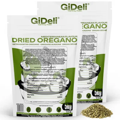 Immagine prodotto di Origano 10 kg, foglie essiccate, prodotto naturale, vegano, ideale per pizza, pasta e cucina. GiDeli