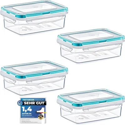 Produktbild von Frischhaltedose Gefrierdosen Vorratsdosen 4er Set 480 ml Aufbewahrung Mealprep Behälter