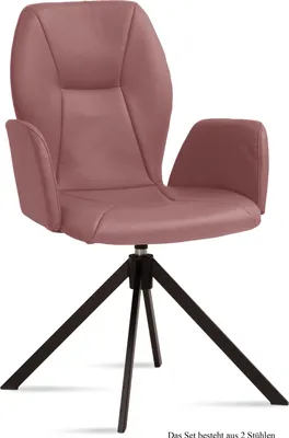 Produktbild von Armlehnstuhl drehbar (2er-Set) Deonne 58x92x60 Schwarz/Rosewood