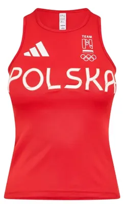 Immagine prodotto di Adidas - Canotta da donna "Squadra Olimpica Polacca", modello aderente GT31142 (taglia 32 DE), colore rosso intenso