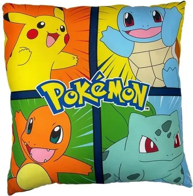 Obrázek produktu pro Oboustranný polštář - Čtvercový - POKEMON - Pikachu a jeho přátelé - Mikrovlákno - 40 x 40 cm