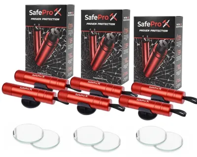 Produktbild von Sicherheits-Notfallhammer – Notfallhammer für das Auto – Set aus 2 Teilen – Scheibenbrecher und Gurtschneider