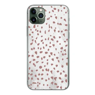 Obrázok produktu pre Kryt mobilného telefónu pre Apple iPhone 11 Pro Max Bodky - hnedé - biele Silikónové mäkké puzdro