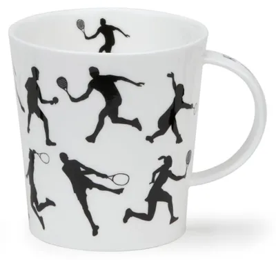 Feinster Knochenporzellan Becher 0,32 L – Racketsport Motiv