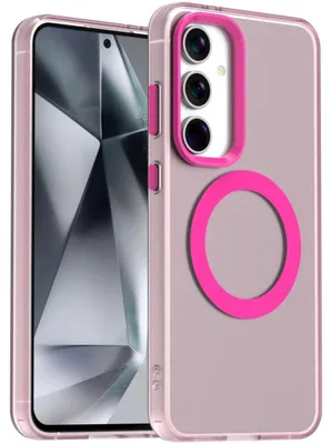 Produktbild von Stoßfeste Handyhülle von Mobigear für Samsung Galaxy S24 FE, mit MagSafe-Funktion, Hartschalenhülle, Rückseite - Pink