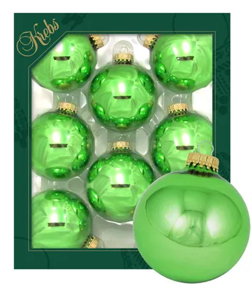 Produktbild von Krebs Glas Lauscha Kugeln im 8er Set - Jadegrün - Christbaumschmuck aus Glas - Unifarbende Kugeln - Größe: 7cm - 83298