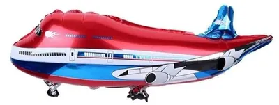 Image de Ballon en aluminium « Avion rouge » 28 x 75 cm - Godan