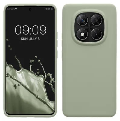 Produktbild von kwmobile Handyhülle für Xiaomi Redmi Note 14 Pro 5G/14 Pro+ 5G/Poco X7 Hülle - Case Silikon - Kabelloses Laden - Schutzhülle Cover in Graugrün