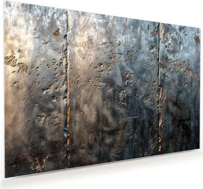 Produktbild von Glasbild 120x80cm in XXL für Wohnzimmer, Schlafzimmer Motiv Metalltextur