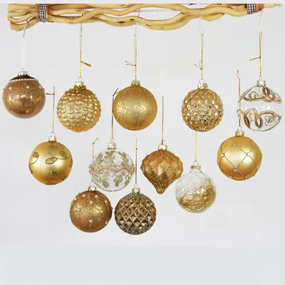 Produktbild von 12 x Christbaumkugeln aus Glas Vintage Ø 8 cm - Weihnachtsbaumkugeln - Baumkugeln Vintage Glas - Weihnachtskugeln Retro