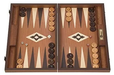 Produktbild von Mahagoni Backgammon Set mit Intarsien-Design