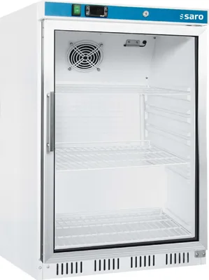 Produktbild von Saro HK 200 GD, Merchandiser Kühlschrank, Freistehend, Weiß, Edelstahl, Stahl, Kunststoff