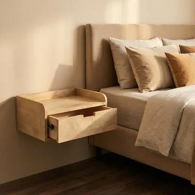 Produktbild von Giga Meubel Nachttisch Boris - Schwebend Natur Mangoholz - 45x30x20cm