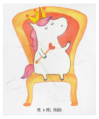 Produktbild von Mr. & Mrs. Panda Decke Einhorn Prinzessin - Weiß - Geschenk, Geburtstag, Sofadecke, Plaid, Monat, Unicorn, Geburtstagsgeschenk, Tagesdecke, Kuscheldecke, Bettdecke
