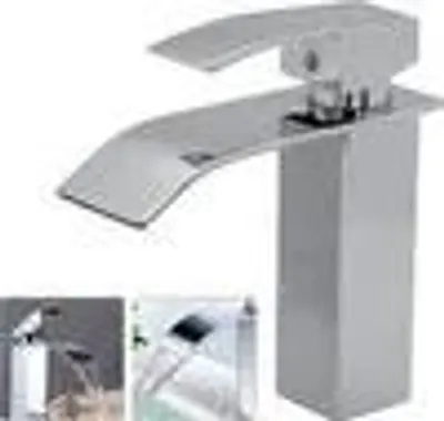 Produktbild von Waschtischarmatur, Wasserfall Einhandmischer, Messing Chrom glänzend, für Waschbecken,