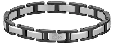 Produktbild von BOSS Jewelry Gliederarmband für Herren Kollektion NOLAN aus Edelstahl und schwar