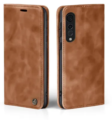 Produktbild von Handy Hülle für LG Velvet 5G Klapphülle Bookcase Flip Cover Handy Tasche Etui Farbe: Hellbraun
