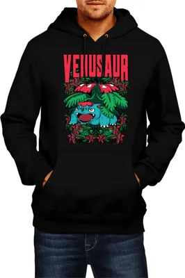 Obrázok produktu pre Pánska Mikina S Kapucňou Japan Anime Manga Pokemon Venusaur, Man M / čierna