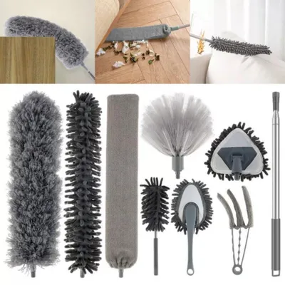 Produktbild von Staubwedel Staubwischer Mikrofaser mit Teleskopstiel, 9 -St, Mikrofaser Staubwedel, teleskopierbar, waschbar, flexibel für Decken