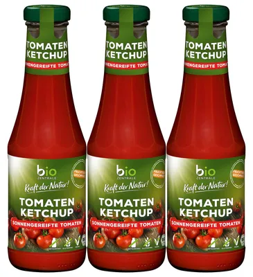 Produktbild von Biozentrale Tomatenketchup vegan fruchtig mild im Vorratspack 3x500g