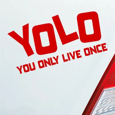 Produktbild von Auto Aufkleber YOLO You only live once Leben Genießen Abenteuer 12x6 cm Rot Sticker Heckscheibenaufkleber