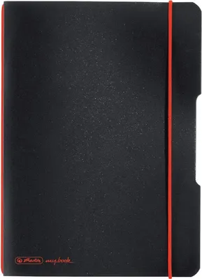 Produktbild von Notizheft my.book flex PP A5 40 Blatt kariert schwarz Packung mit 5 Stück