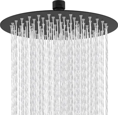 Produktbild von Regenduschekopf - Schwarz - Edelstahl - 40 cm